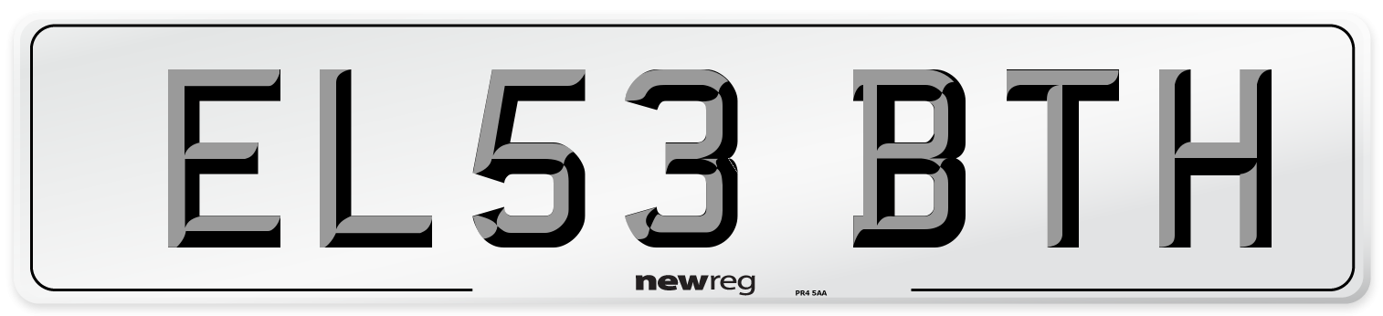 EL53 BTH Number Plate from New Reg